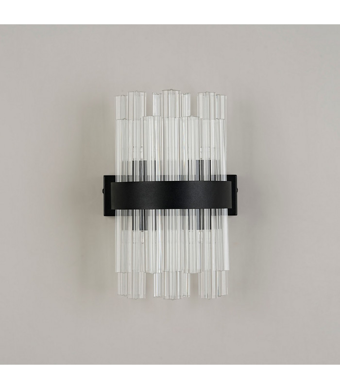 Lysander 4 Light G9 Wall Lamp Satin Black Clear-9