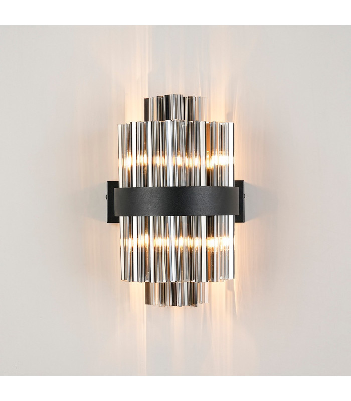 Lysander 4 Light G9 Wall Lamp Satin Black Smoke-10