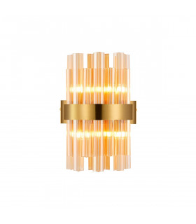 Lysander 4 Light G9 Wall Lamp Brass Amber-1