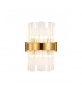 Lysander 4 Light G9 Wall Lamp Brass Clear-1