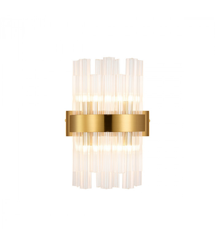 Lysander 4 Light G9 Wall Lamp Brass Clear-1