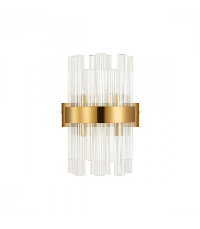 Lysander 4 Light G9 Wall Lamp Brass Clear-4