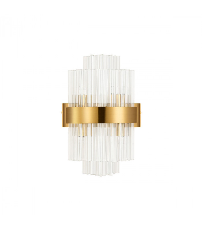 Lysander 4 Light G9 Wall Lamp Brass Clear-6