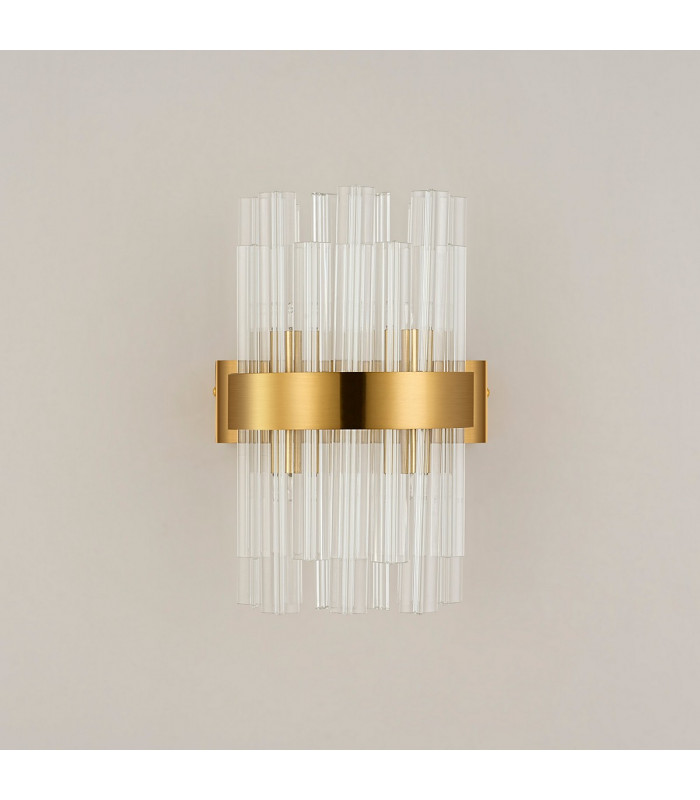 Lysander 4 Light G9 Wall Lamp Brass Clear-9