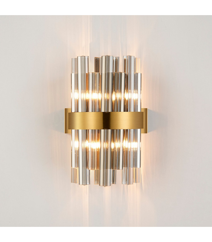 Lysander 4 Light G9 Wall Lamp Brass Smoke-3