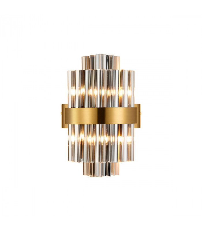 Lysander 4 Light G9 Wall Lamp Brass Smoke-5