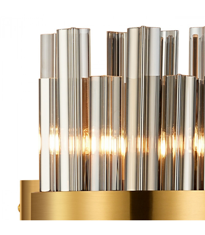 Lysander 4 Light G9 Wall Lamp Brass Smoke-7