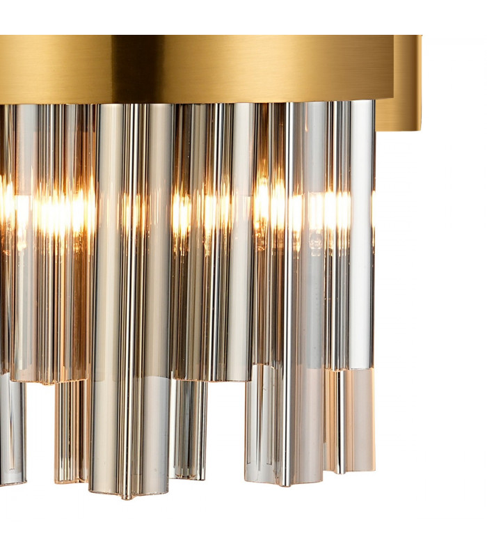 Lysander 4 Light G9 Wall Lamp Brass Smoke-8