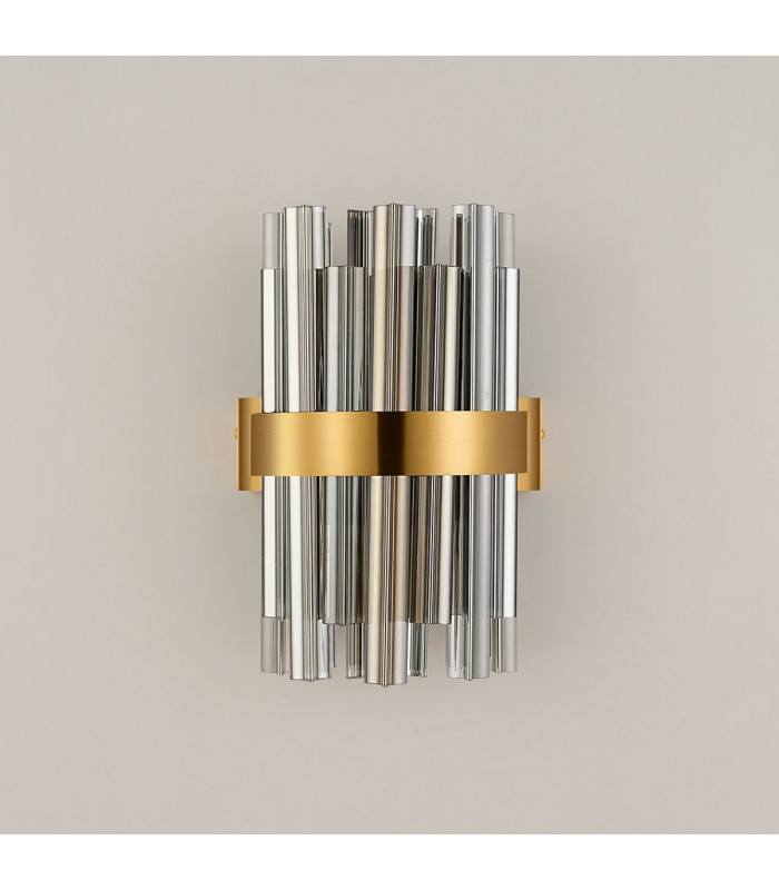 Lysander 4 Light G9 Wall Lamp Brass Smoke-9