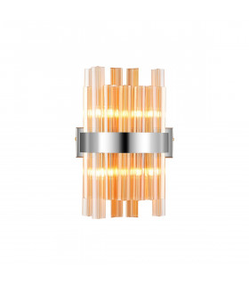 Lysander 4 Light G9 Wall Lamp Polished Nickel Amber-1
