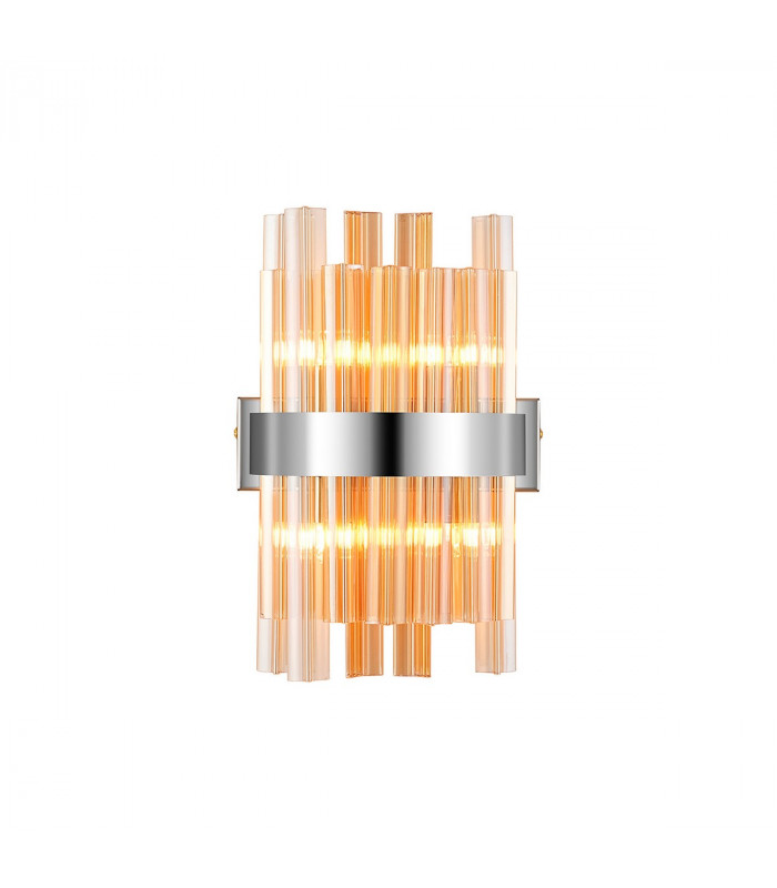 Lysander 4 Light G9 Wall Lamp Polished Nickel Amber-1
