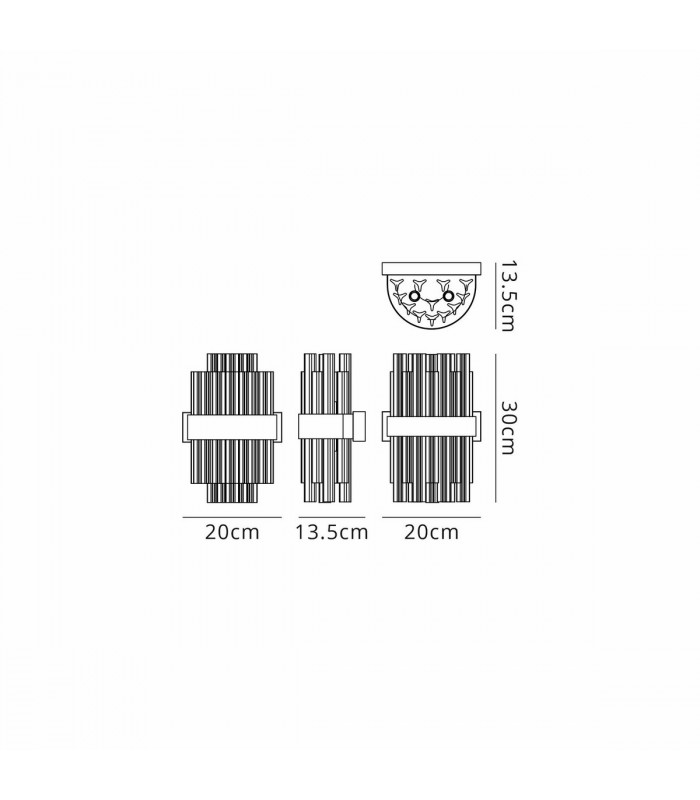 Lysander 4 Light G9 Wall Lamp Polished Nickel Amber-2