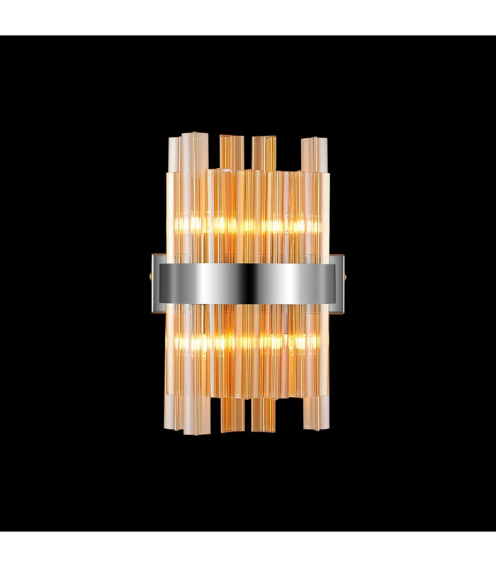 Lysander 4 Light G9 Wall Lamp Polished Nickel Amber-3