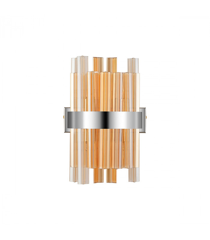 Lysander 4 Light G9 Wall Lamp Polished Nickel Amber-4
