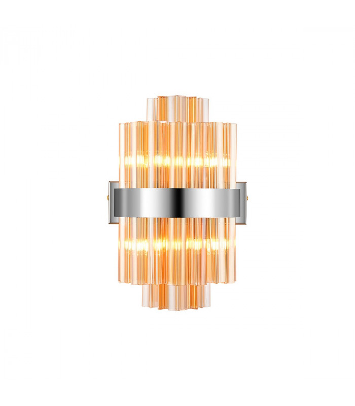 Lysander 4 Light G9 Wall Lamp Polished Nickel Amber-5