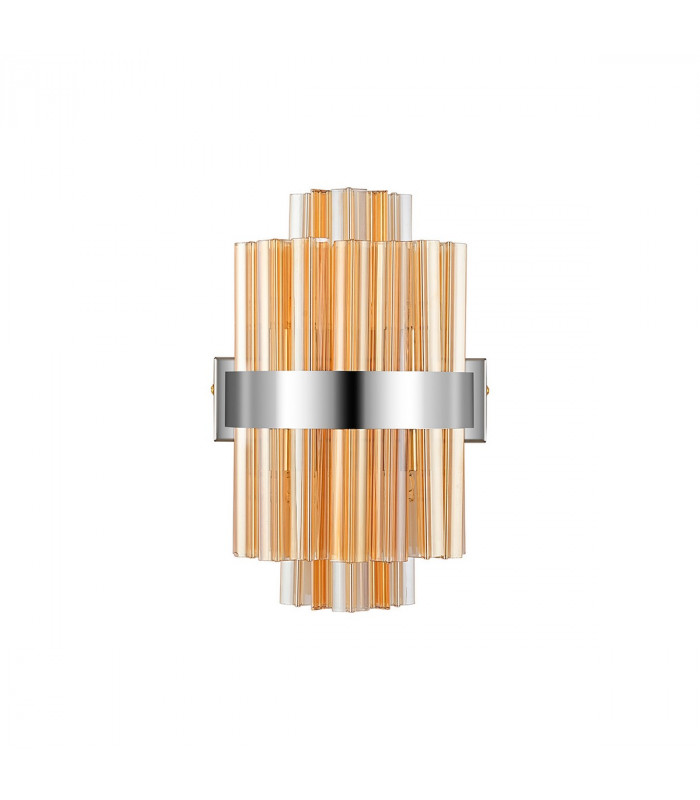 Lysander 4 Light G9 Wall Lamp Polished Nickel Amber-6