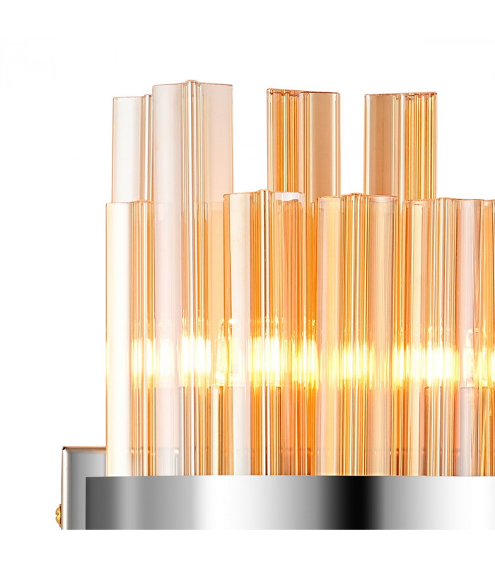 Lysander 4 Light G9 Wall Lamp Polished Nickel Amber-7