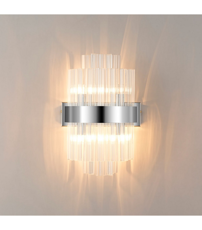 Lysander 4 Light G9 Wall Lamp Polished Nickel Clear-10