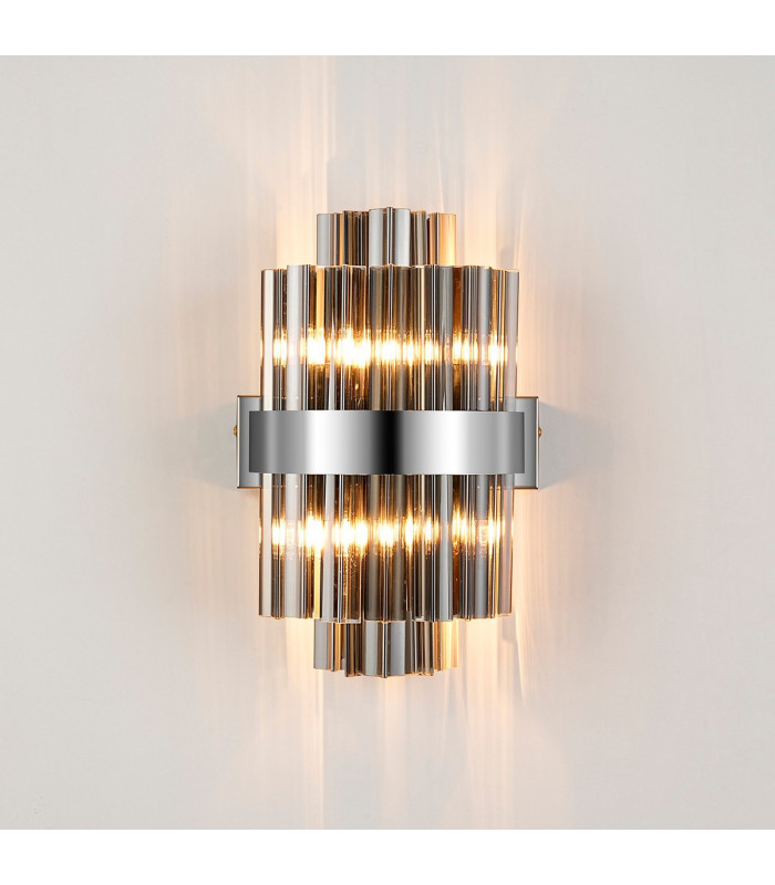 Lysander 4 Light G9 Wall Lamp Polished Nickel Smoke-10