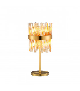 Lysander 6 Light G9 Table Lamp Brass Amber-1