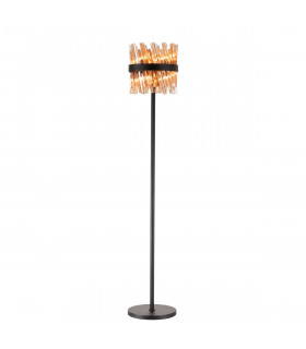Lysander 8 Light G9 Floor Lamp Satin Black Amber-1