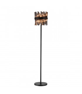 Lysander 8 Light G9 Floor Lamp Satin Black Smoke-1