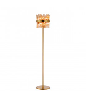 Lysander 8 Light G9 Floor Lamp Brass Amber-1
