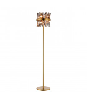 Lysander 8 Light G9 Floor Lamp Brass Smoke-1