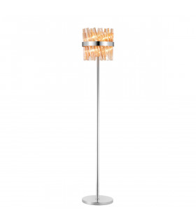 Lysander 8 Light G9 Floor Lamp Polished Nickel Amber-1