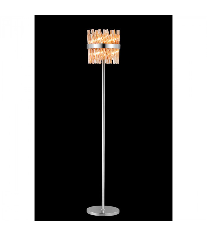 Lysander 8 Light G9 Floor Lamp Polished Nickel Amber-3