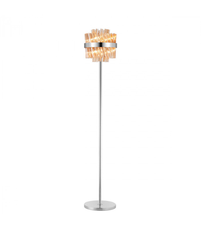 Lysander 8 Light G9 Floor Lamp Polished Nickel Amber-5