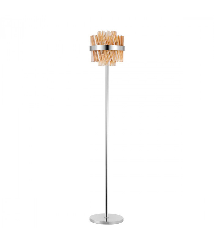 Lysander 8 Light G9 Floor Lamp Polished Nickel Amber-6