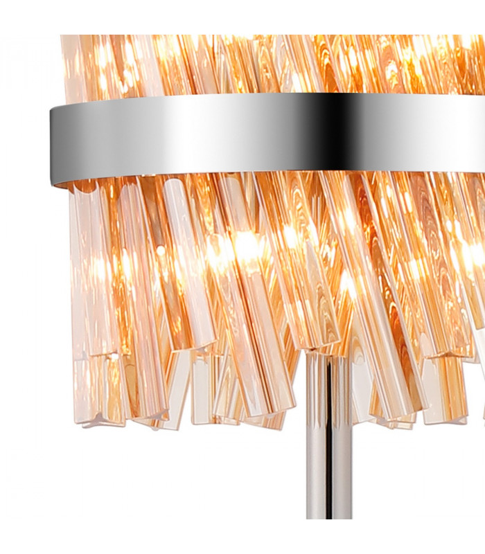 Lysander 8 Light G9 Floor Lamp Polished Nickel Amber-8