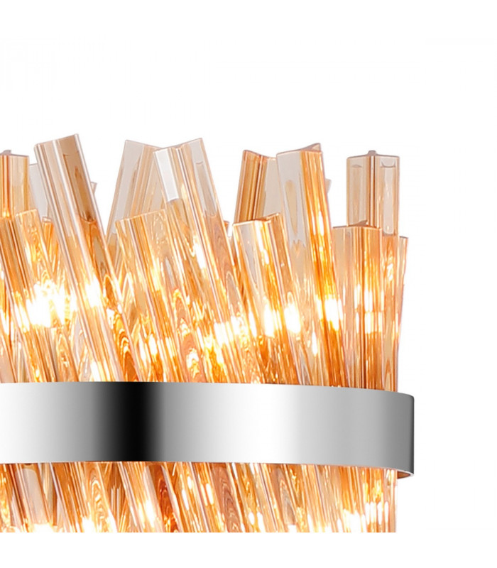 Lysander 8 Light G9 Floor Lamp Polished Nickel Amber-9