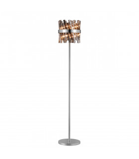 Lysander 8 Light G9 Floor Lamp Polished Nickel Smoke-1