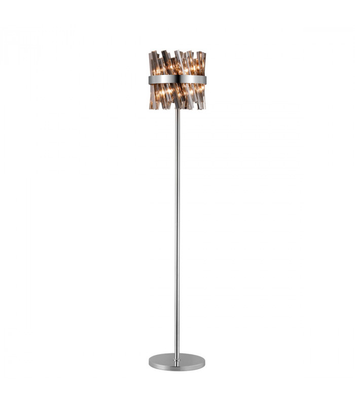 Lysander 8 Light G9 Floor Lamp Polished Nickel Smoke-1