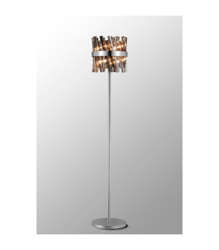 Lysander 8 Light G9 Floor Lamp Polished Nickel Smoke-3