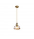 Leyden Switched Ceiling Pendant 1.5m E27 Antique Brass Golden Brown Braided Cable Brown Bowl Glass-1