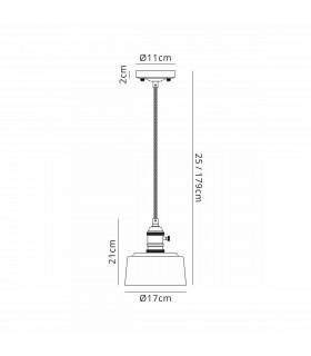 Leyden Switched Ceiling Pendant 1.5m E27 Antique Brass Golden Brown Braided Cable Brown Bowl Glass-2