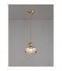 Leyden Switched Ceiling Pendant 1.5m E27 Antique Brass Golden Brown Braided Cable Brown Bowl Glass-3