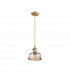 Leyden Switched Ceiling Pendant 1.5m E27 Antique Brass Golden Brown Braided Cable Brown Bowl Glass-4