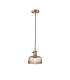 Leyden Switched Ceiling Pendant 1.5m E27 Antique Brass Black Twisted Cable Brown Bowl Glass-1