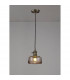 Leyden Switched Ceiling Pendant 1.5m E27 Antique Brass Black Twisted Cable Brown Bowl Glass-3