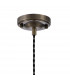 Leyden Switched Ceiling Pendant 1.5m E27 Antique Brass Black Twisted Cable Brown Bowl Glass-5