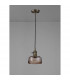 Leyden Switched Ceiling Pendant 1.5m E27 Antique Brass Black Twisted Cable Brown Bowl Glass-8