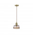 Leyden Switched Ceiling Pendant 1.5m E27 Brass Pale Gold Twisted Cable Brown Bowl Glass-4