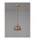 Leyden Switched Ceiling Pendant 1.5m E27 Brass Pale Gold Twisted Cable Brown Bowl Glass-8