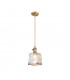 Leyden Switched Ceiling Pendant 1.5m E27 Antique Brass Golden Brown Braided Cable Brown Square Glass-1