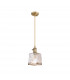 Leyden Switched Ceiling Pendant 1.5m E27 Antique Brass Golden Brown Braided Cable Brown Square Glass-4