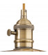 Leyden Switched Ceiling Pendant 1.5m E27 Antique Brass Golden Brown Braided Cable Brown Square Glass-6